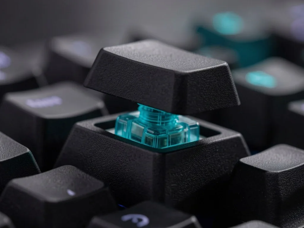 Macro de tecla de teclado mecánico con interruptor visible