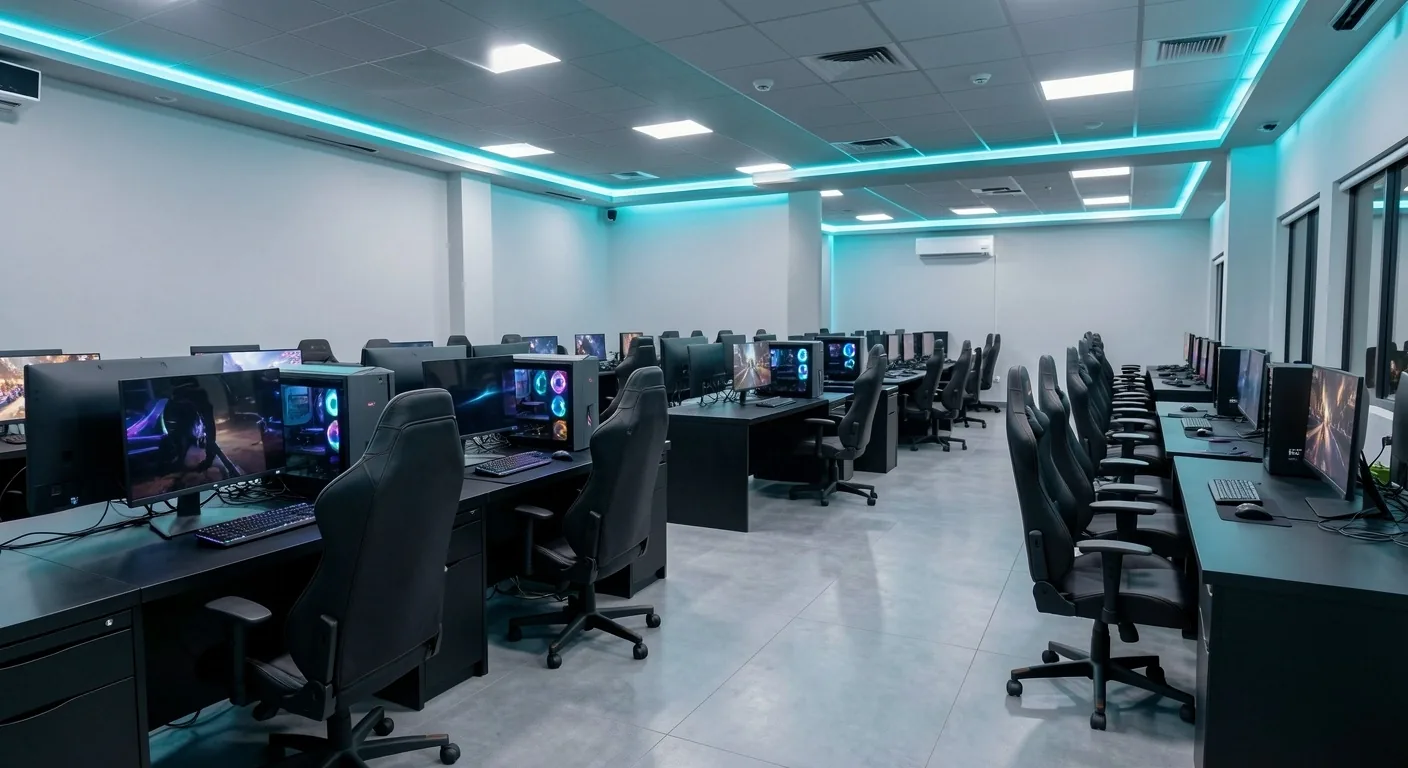 Interior del centro de cómputo Falveto con estaciones de alto rendimiento