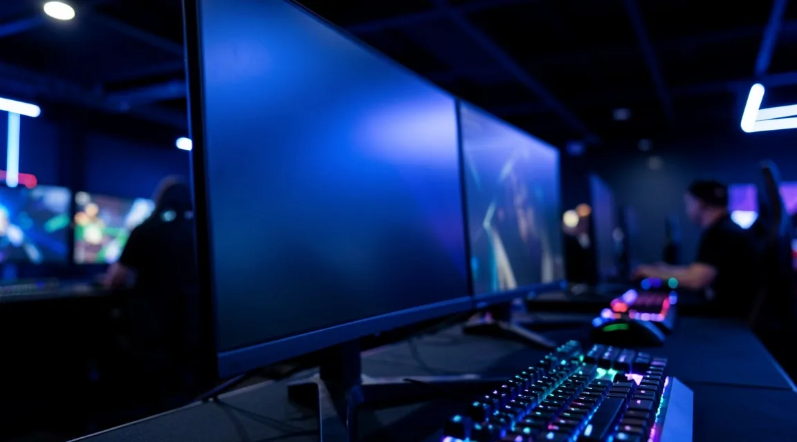 Monitor de alta frecuencia en entorno oscuro
